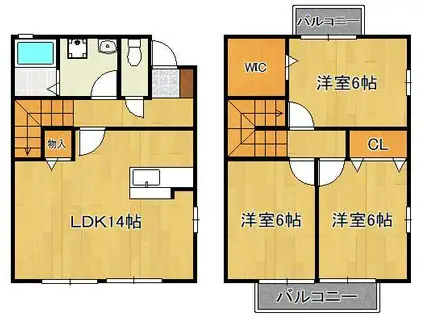 フレンドリースクエア鉄王12号(3LDK/1階)の間取り写真