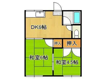 コーポ葉山(2DK/2階)の間取り写真