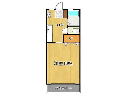 永野コーポ2(1K/2階)の間取り写真