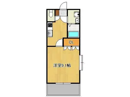 サンライズノア(1K/1階)の間取り写真