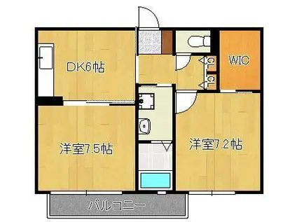 三洋タウン木屋瀬 B棟(2DK/2階)の間取り写真