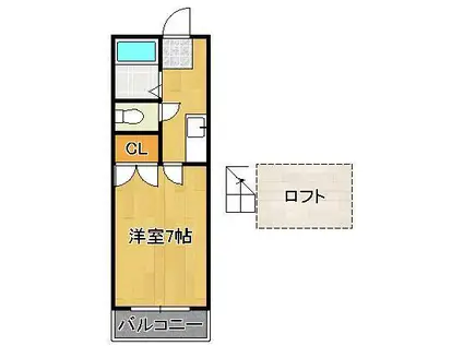 レジオン幸神Ⅰ(1K/1階)の間取り写真