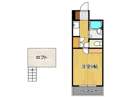 レジオン幸神Ⅰ(1K/2階)の間取り写真