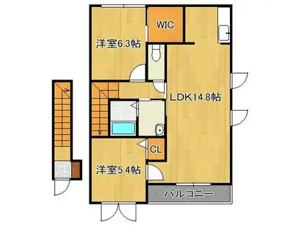 グランドゥール大地A(2LDK/2階)の間取り写真