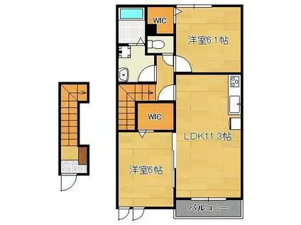 クレメントカーサB(2LDK/2階)の間取り写真