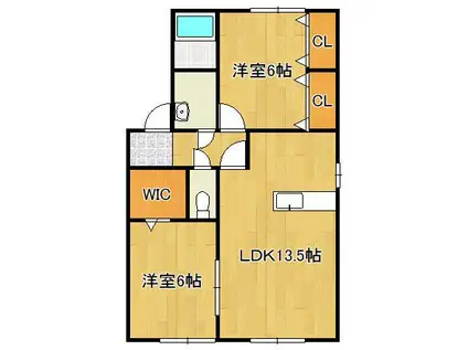 サンステージ(2LDK/1階)の間取り写真