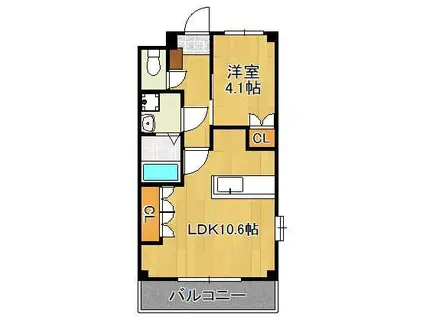 MAISON・DE・YUU(1LDK/1階)の間取り写真