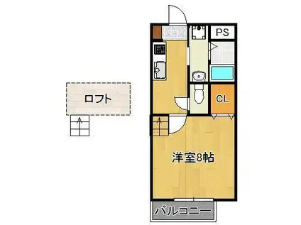 メゾン上の原(1K/2階)の間取り写真