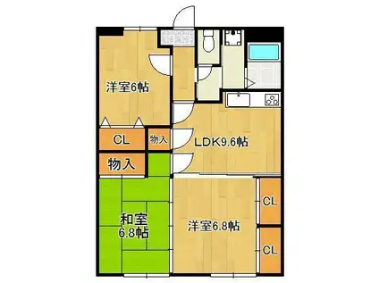 ガーデンフォレストノースウィング(3LDK/2階)の間取り写真