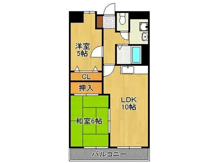 アネスト里中(2LDK/3階)の間取り写真