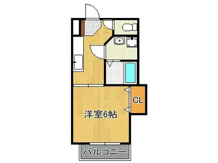 ラファールコートA(1K/1階)の間取り写真