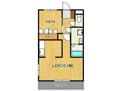 メゾンド・エスペランスⅢ(1LDK/2階)の間取り写真