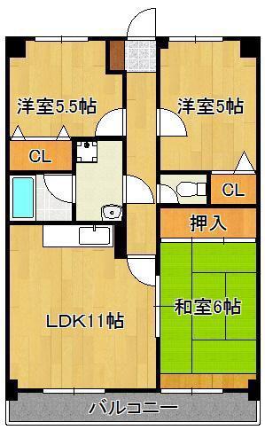 メゾンドY(3LDK/1階)の間取り写真