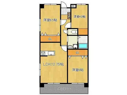 ベルクレスト(3LDK/2階)の間取り写真