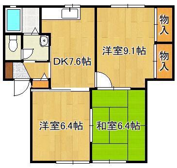 グリーンネスト(3DK/1階)の間取り写真