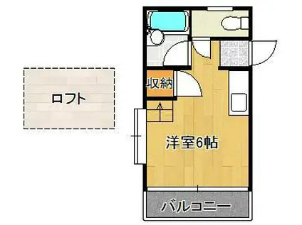 フローラルハイムⅡ(ワンルーム/1階)の間取り写真