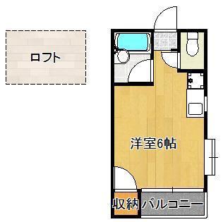 フローラルハイムⅡ(ワンルーム/1階)の間取り写真