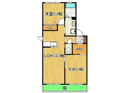 フルハウス(2LDK/1階)の間取り写真