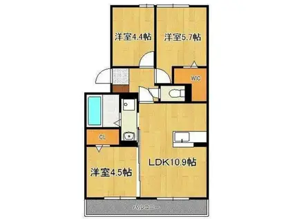 リアンドファミーユB(3LDK/1階)の間取り写真