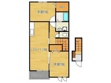 サニ-コーポC(2LDK/2階)の間取り写真