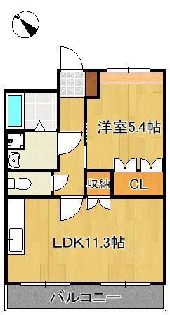 LION HIKARI(1LDK/2階)の間取り写真