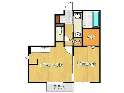 リアン ド ファミーユ A棟(1LDK/1階)の間取り写真