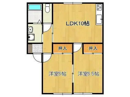 フォーレスト頓野(2LDK/1階)の間取り写真