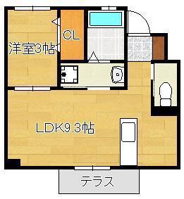 S・ウィットますみ(1LDK/1階)の間取り写真