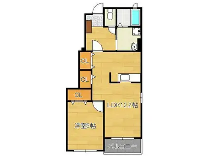 GRACE COURT(1LDK/1階)の間取り写真