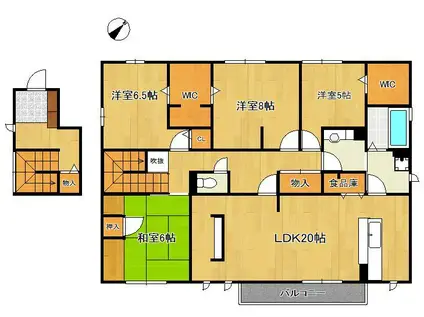 カルドーK&K A棟(4LDK/2階)の間取り写真