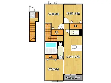 グリーンガーデン・H(3LDK/2階)の間取り写真