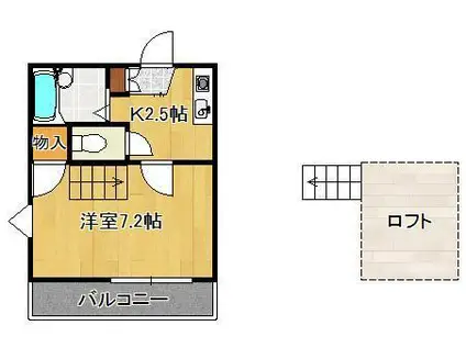 パレス南王子(1K/1階)の間取り写真