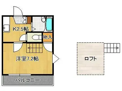 パレス南王子(1K/1階)の間取り写真