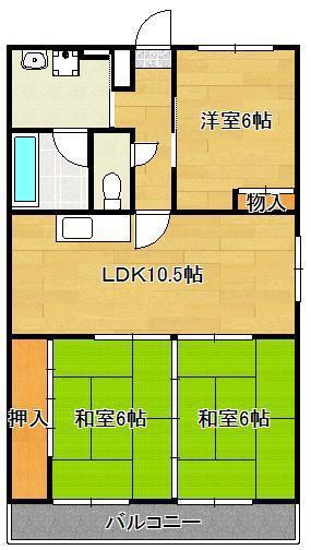 PLイースト楠橋東(3LDK/5階)の間取り写真