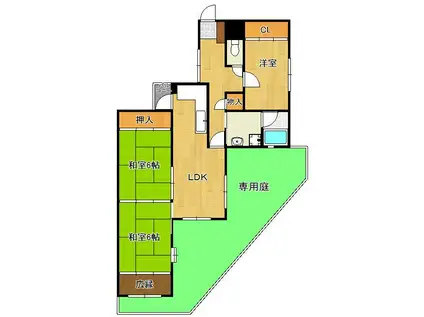 アンシャンテ八幡西(3LDK/1階)の間取り写真