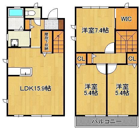 メゾン白岩 (3LDK/1階)の間取り写真