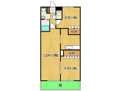 フォルティア(2LDK/1階)の間取り写真