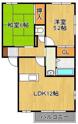 テナシティB(2LDK/1階)の間取り写真