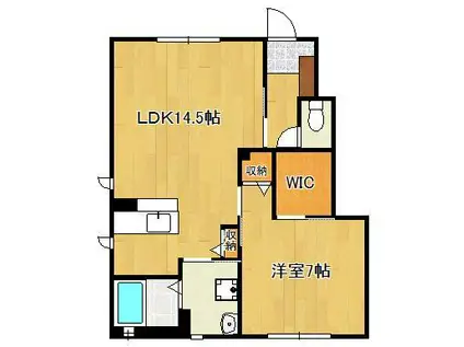 プレミール21 G棟(1LDK/1階)の間取り写真