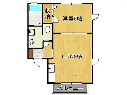 VIVACE相生(1LDK/2階)の間取り写真