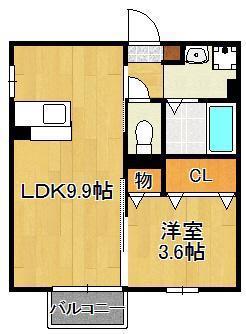 D-HOUSE A棟(1LDK/1階)の間取り写真