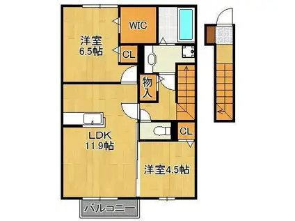 サン・ドリーム千代(2LDK/2階)の間取り写真