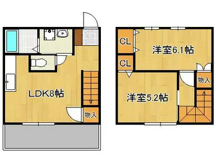 ロイヤルガーデン湯野原(2LDK/1階)の間取り写真