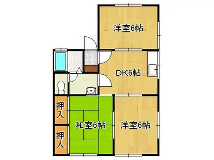 ハイム西町(3DK/2階)の間取り写真