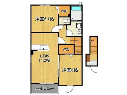 カーサフェリーチェⅡ(2LDK/2階)の間取り写真