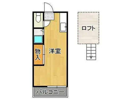 シティベール引野 B棟(ワンルーム/2階)の間取り写真