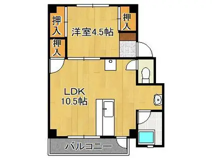 RENATUS上津役1(1LDK/5階)の間取り写真