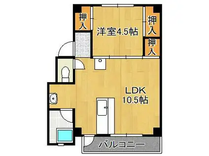 RENATUS上津役2(1LDK/5階)の間取り写真