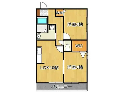 プロムナードMB棟(2LDK/2階)の間取り写真