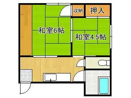 町上津役アパート(2K/2階)の間取り写真